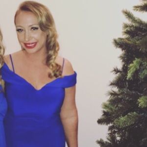 Guest of a Wedding Blue Off the Shoulder dress